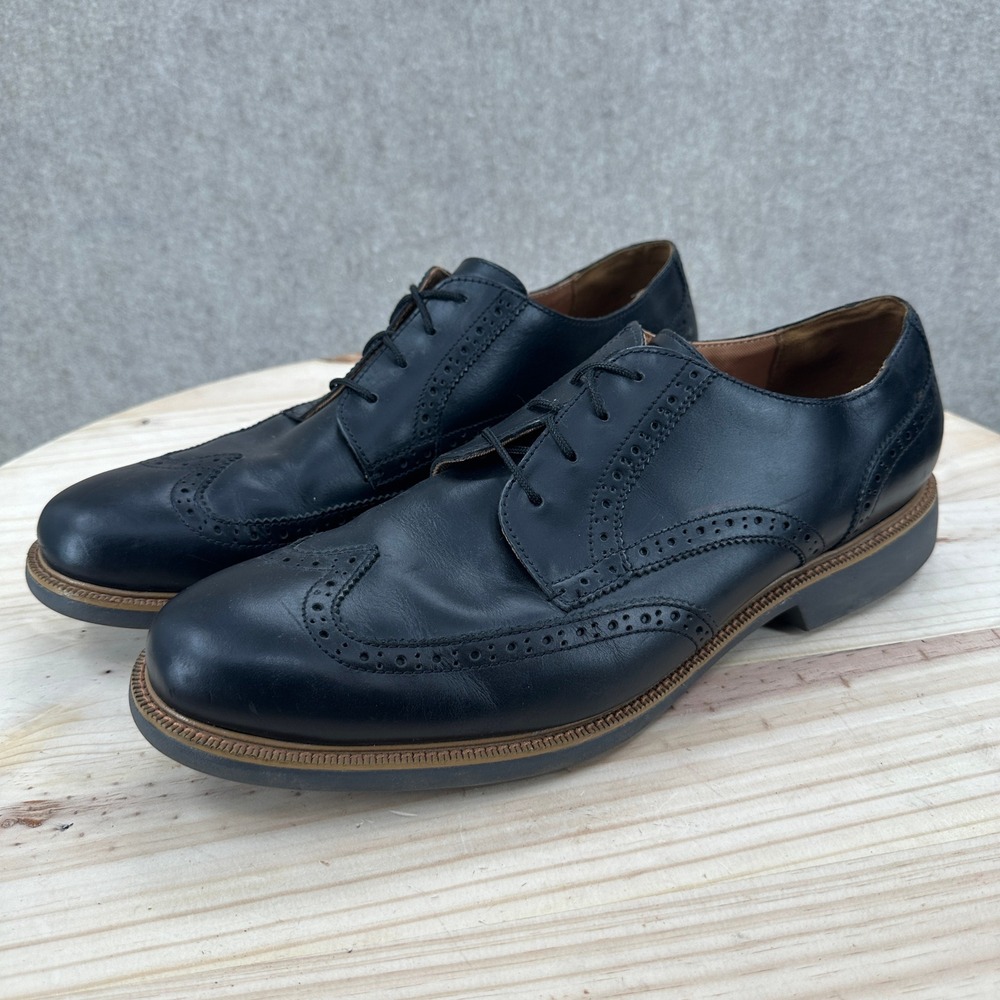 Cole Haan Great Jones Wingtip Derby Mens 13 Black Leather Grand OS